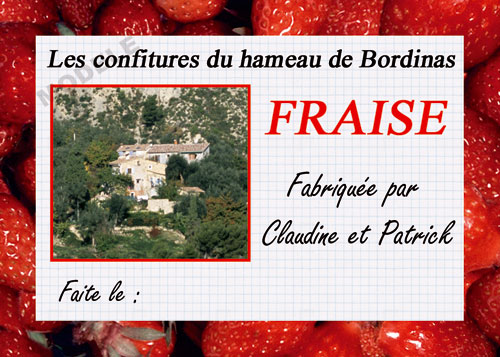 étiquette personnalisée pour confiture de fraise fra 03