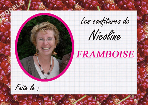 étiquette personnalisée pour confiture de framboise fram 02