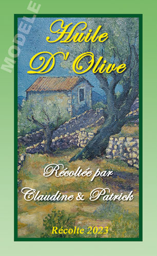 étiquette personnalisable pour huile d’olive ho 05