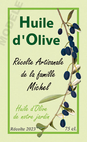 étiquette personnalisable pour huile d’olive ho 06