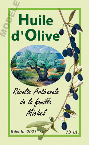 étiquette personnalisable pour huile d’olive ho 07