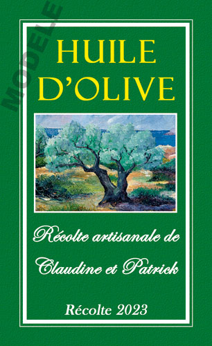 étiquette personnalisable pour huile d’olive ho 09