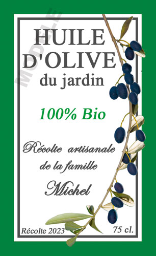 étiquette personnalisable pour huile d’olive ho 10