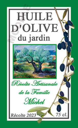 étiquette personnalisable pour huile d’olive ho 11