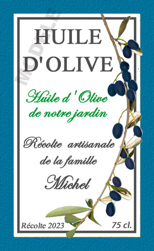 étiquette personnalisable pour huile d’olive ho 13