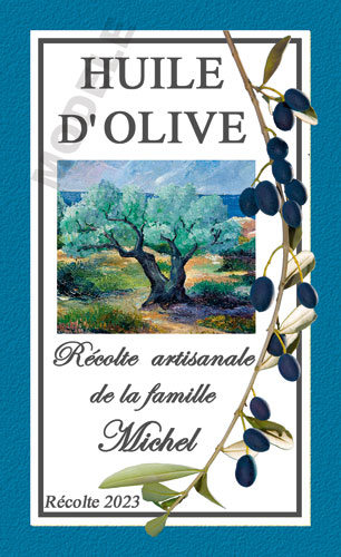 étiquette personnalisable pour huile d’olive ho 14