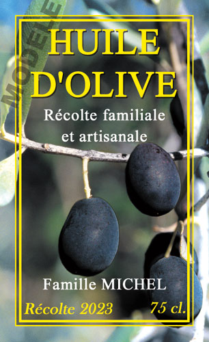 étiquette personnalisable pour huile d’olive ho 16