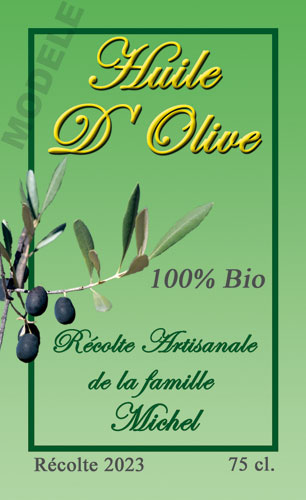 étiquette personnalisable pour huile d’olive ho 17