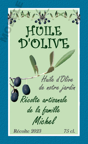 étiquette personnalisable pour huile d’olive ho 19