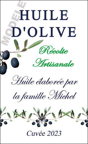 étiquette personnalisée pour bouteille d’huile d’olive ho 20