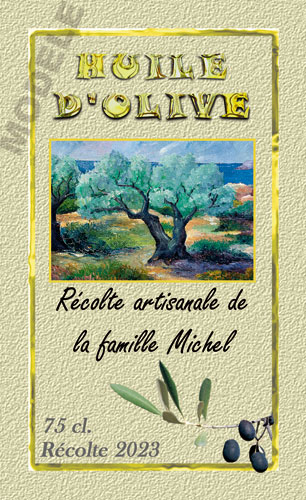 étiquette personnalisée pour bouteille d’huile d’olive ho 24