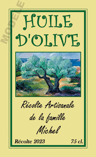 étiquette personnalisée pour bouteille d’huile d’olive ho 25