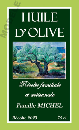 étiquette personnalisée pour bouteille d’huile d’olive ho 26
