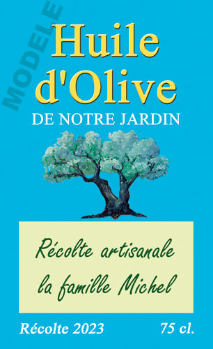 étiquette personnalisée pour bouteille d’huile d’olive ho 28