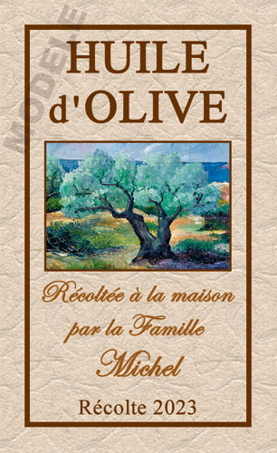 étiquette personnalisée pour bouteille d’huile d’olive ho 29