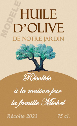 étiquette personnalisée pour bouteille d’huile d’olive ho 30