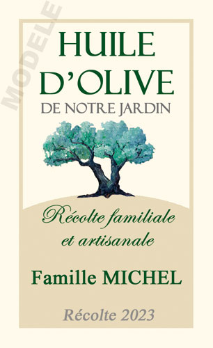 étiquette personnalisée pour bouteille d’huile d’olive ho 31