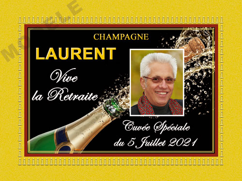 etiquette de champagne personnalisable pour retraite ret 04