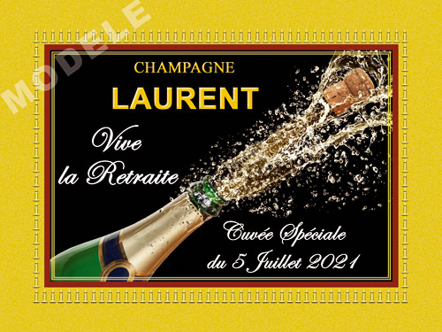 etiquette de champagne personnalisable pour retraite ret 05