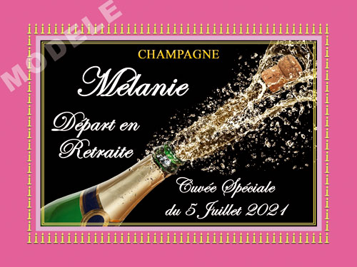 etiquette de champagne personnalisable pour retraite ret 06