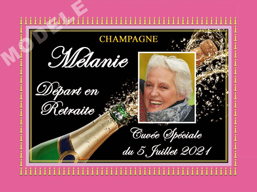 etiquette de champagne personnalisable pour retraite ret 07