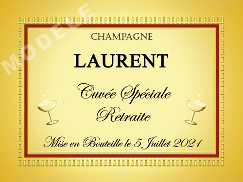 etiquette personnalisée retraite pour bouteille de champagne ret 10