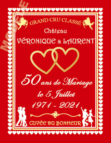 etiquette de vin personnalisable pour anniversaire de mariage vam 04