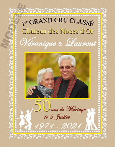 etiquette de vin personnalisable pour anniversaire de mariage vam 06