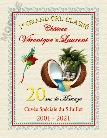 etiquette de vin personnalisable pour anniversaire de mariage vam 07