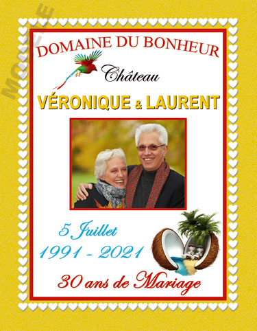 etiquette de vin personnalisable pour anniversaire de mariage vam 09