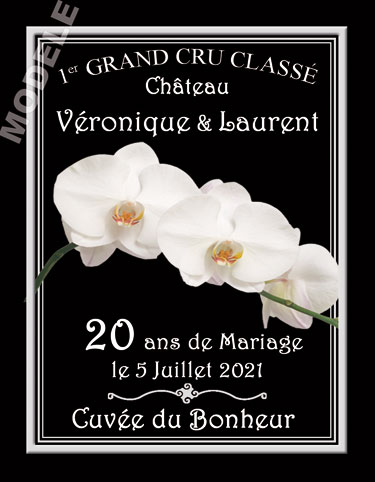 etiquette personnalisée anniversaire de mariage pour bouteille de vin vam 10