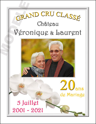 etiquette personnalisée anniversaire de mariage pour bouteille de vin vam 12