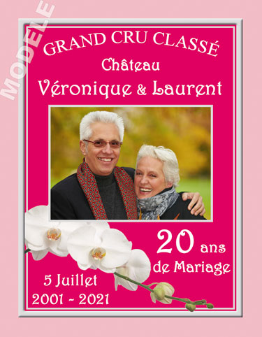 etiquette personnalisée anniversaire de mariage pour bouteille de vin vam 13