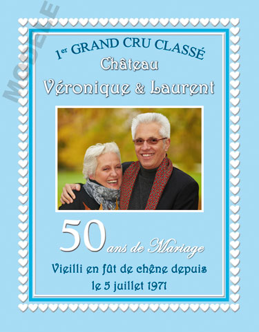 etiquette de vin anniversaire de mariage vam 20