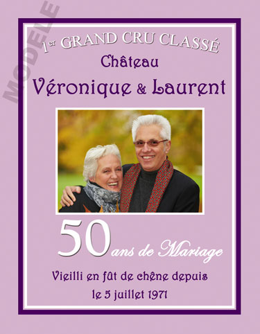 etiquette de vin anniversaire de mariage vam 21