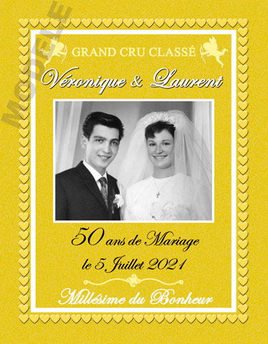 etiquette de vin anniversaire de mariage vam 23