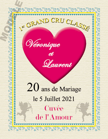 etiquette de vin anniversaire de mariage vam 24