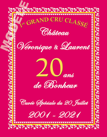 etiquette de vin anniversaire de mariage vam 26