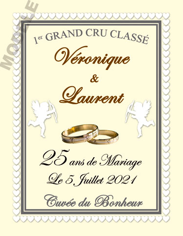 etiquette anniversaire de mariage pour bouteille de vin vam 30