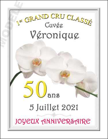 etiquette personnalisée anniversaire pour bouteille de vin van 16