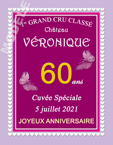 etiquette de vin anniversaire van 20