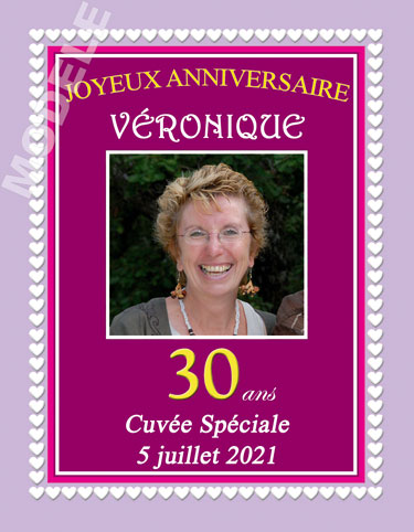 etiquette de vin anniversaire van 21