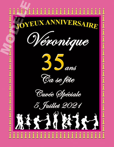 etiquette de vin anniversaire van 23