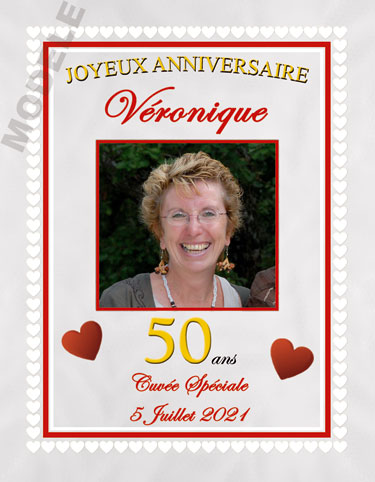 etiquette de vin anniversaire van 25