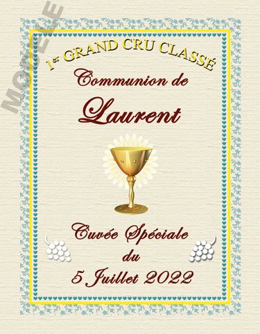 étiquette de vin personnalisable pour communion vcom 03