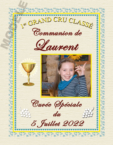 étiquette de vin personnalisable pour communion vcom 05