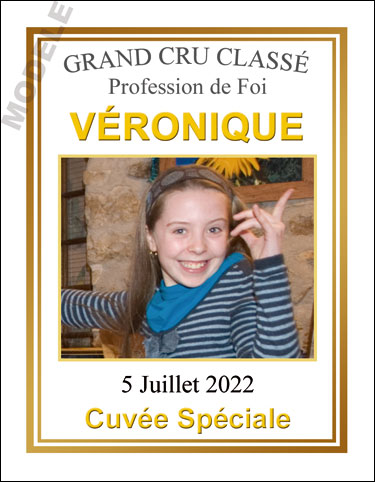 étiquette personnalisée de communion pour bouteille de vin vcom 19