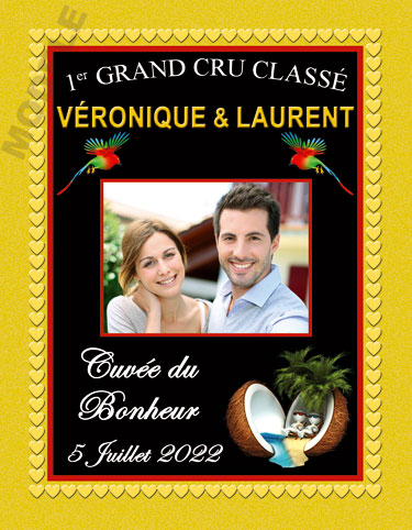 étiquette de vin personnalisable pour mariage vmar 07