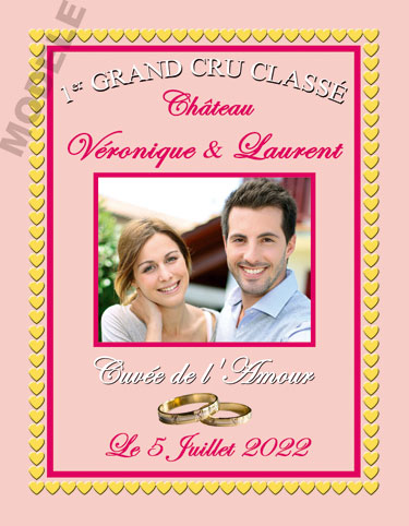 étiquette de vin personnalisable pour mariage vmar 09