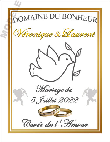 étiquette personnalisée mariage pour bouteille de vin vmar 10